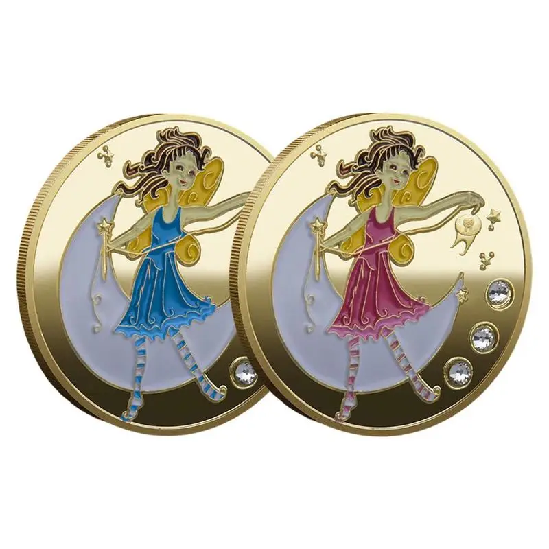 

Tooth Fairy Gold Plated Commemorative Coin Creative Kids Tooth Change Gifts Physical Metal Coin Crypto Commemorative Coin