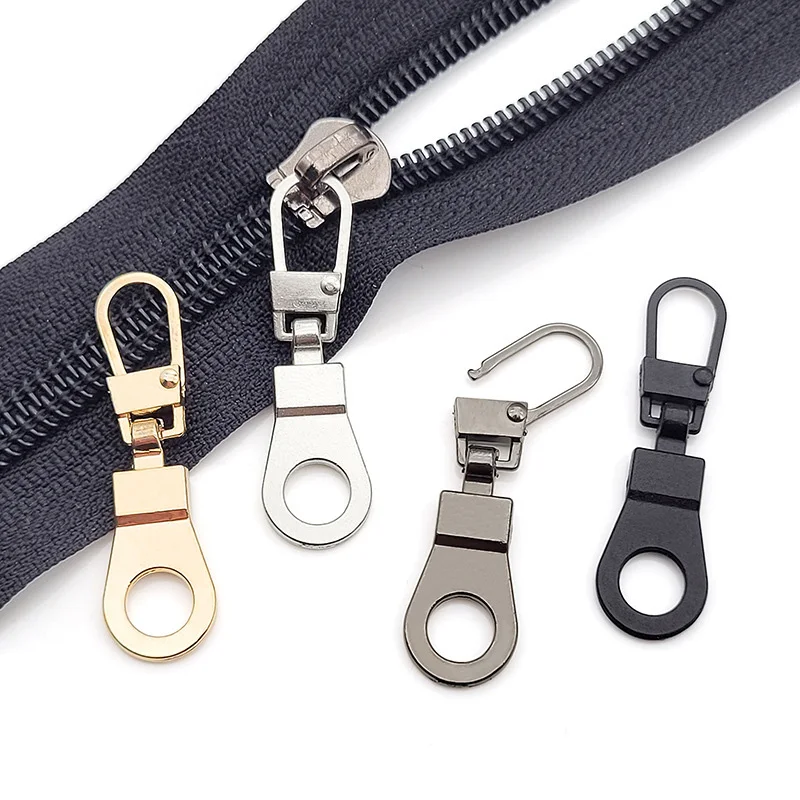 

5Pcs Metal Universal Replacement Detachable Zipper Slider Remove Zipper Puller Zipper Repair Kit for Craft Sewing Zip Head Tools