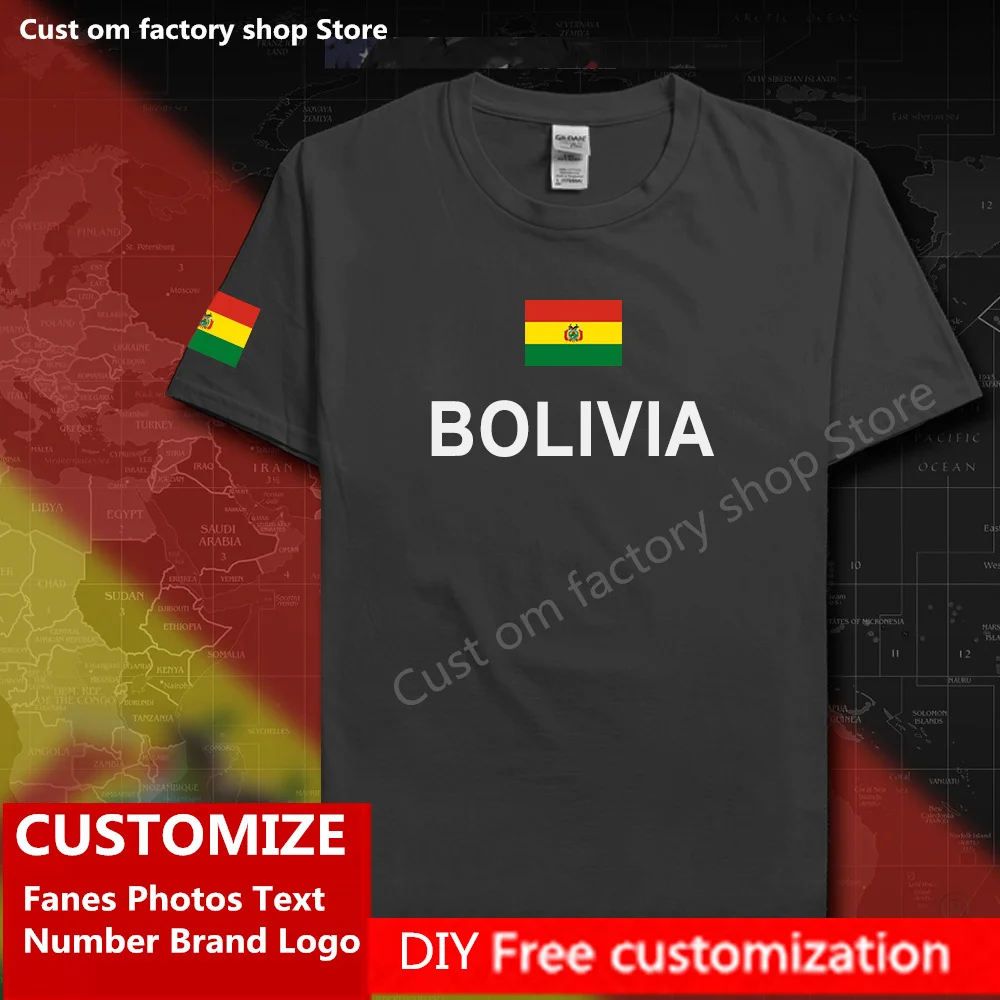 

Bolivia Bolivian T shirt Free Custom Jersey DIY Name Number Brand LOGO Men Women High Street Fashion Hip Hop Loose Casual Tshirt