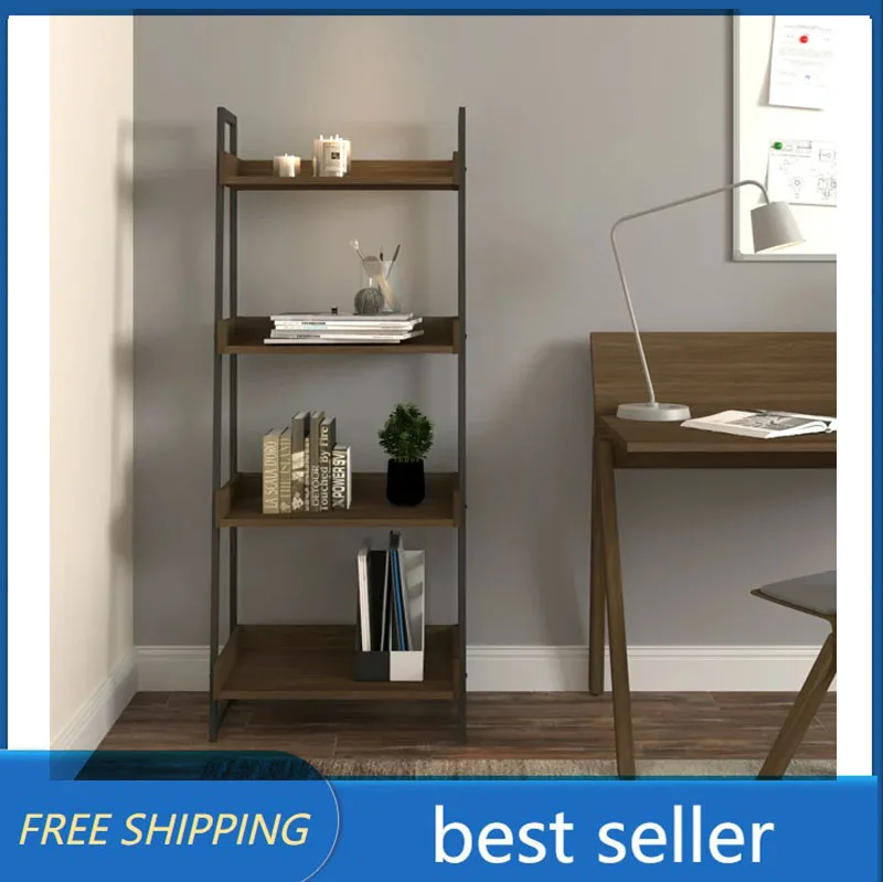 

Книжный шкаф с 4 полками из смешанного материала mainstay, органайзер для хранения, ореховый цвет