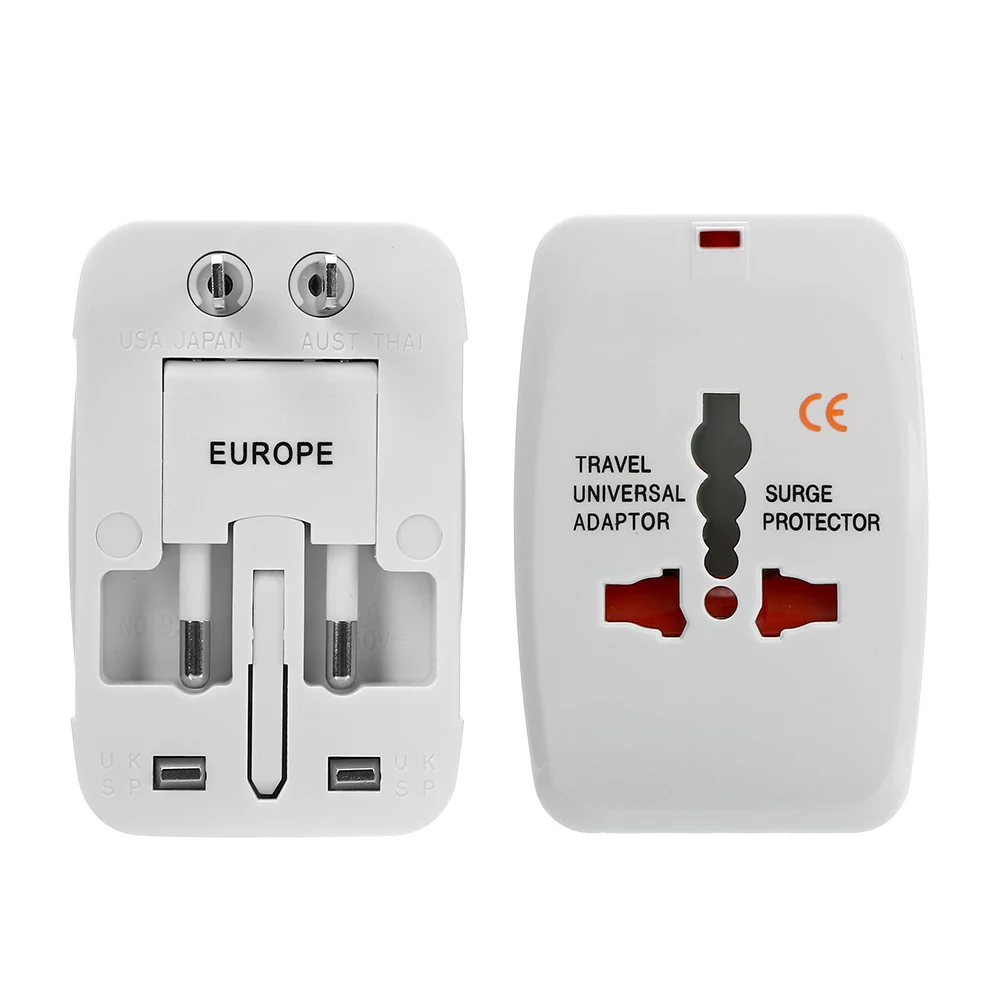 

2 USB Port All in One Universal AC Power Charger Adapter International Plug Adapter World Travel AU US UK EU Converter