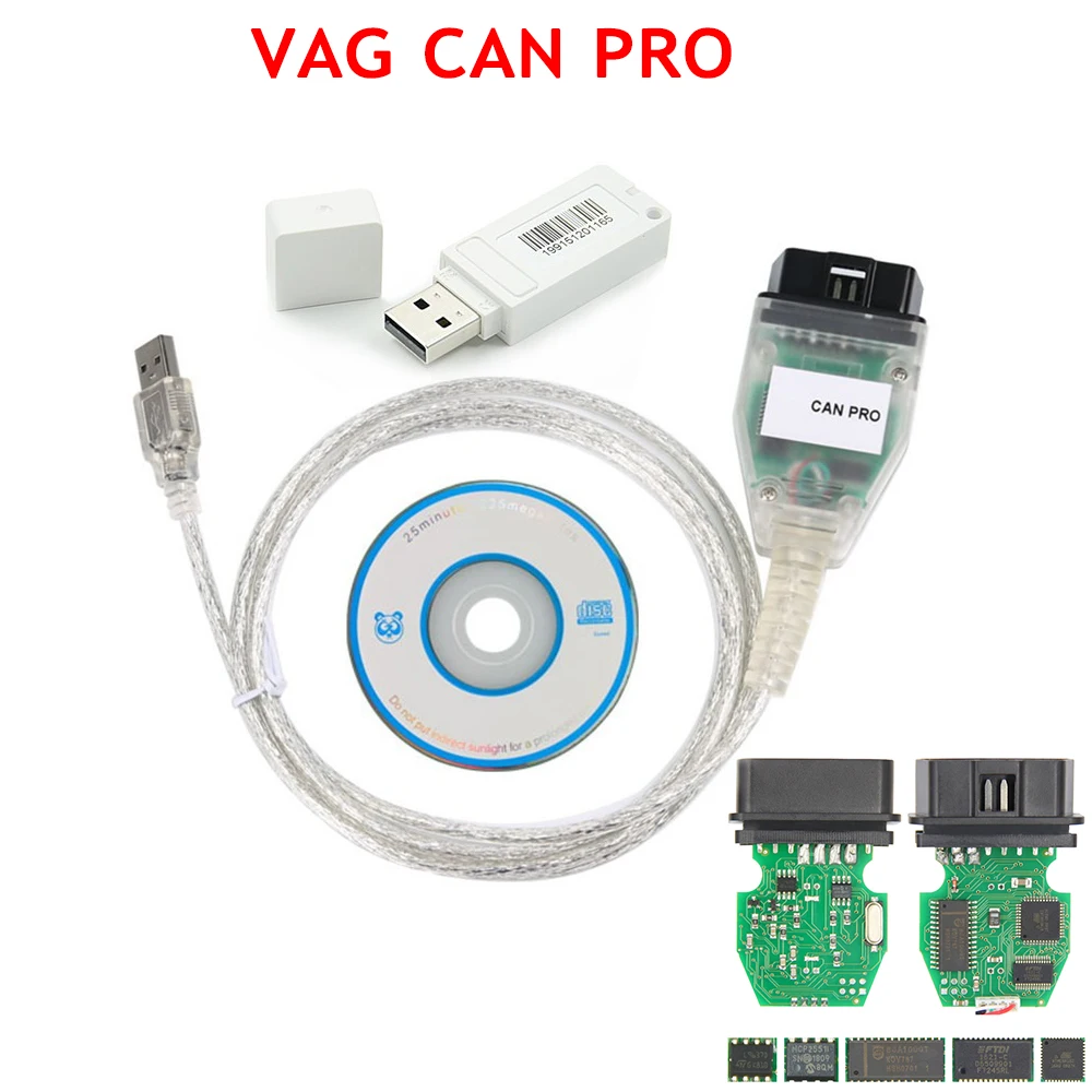 VAG CAN PRO V5.5.1 с FTDI FT245RL VCP OBD2 Диагностический интерфейс, USB-кабель с поддержкой Can Bus UDS K Line с ключом для AUDI/VW