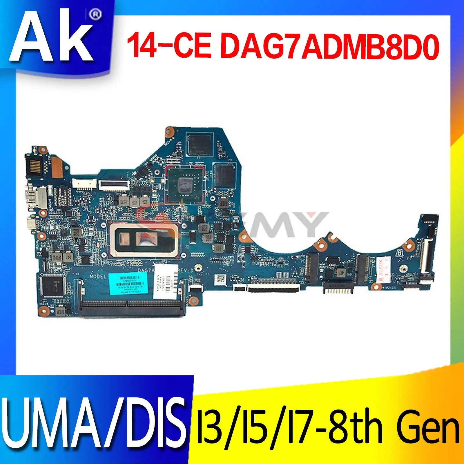

for HP Pavilion 14-CE 14-ce0000 Laptop Motherboard L36237-601 L36236-001 Motherboard DAG7ADMB8D0 w/ i3-8145u I5-8265u I7-8565u