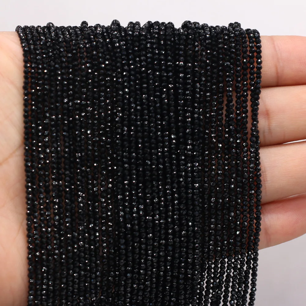 

2mm Black Labradorite Spinel Beads Women's Neck Chain Beads for DIY Making Jewelry Accessories Necklaces High Jewelry Gifts