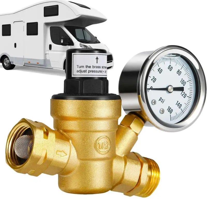 

Water Pressure Regulator Lead-free Water Fittings For RV Camper Must-Have For RV Travel Camper Travel Trailer