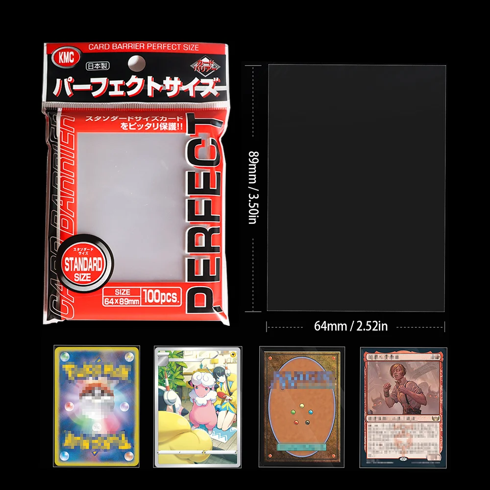 Фото 64x89 мм рукав для карточек барьерная настольная игра KMC Clear Pokemon идеальный размер рукава для карточек торговые карты подходят стандартный прозрачный внешний вид №2