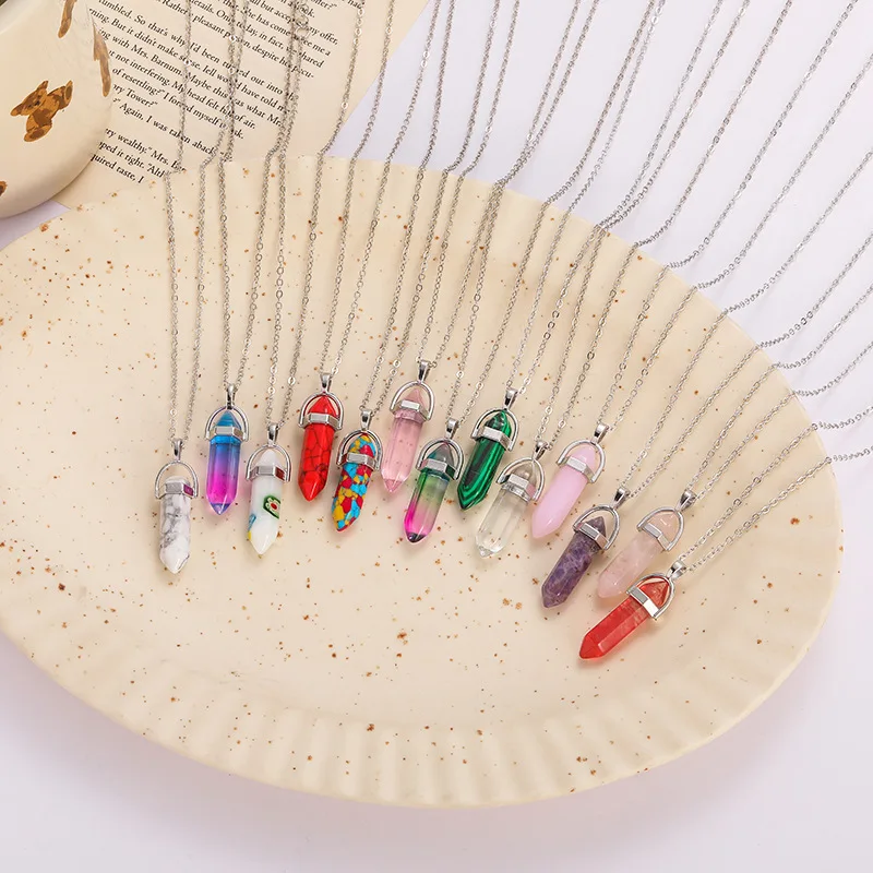 

Natural Stone Pendant Necklaces for Women Bohemian Crystal Chain Necklace for Women Men Fashion Jewelry Party Gift 2022 New