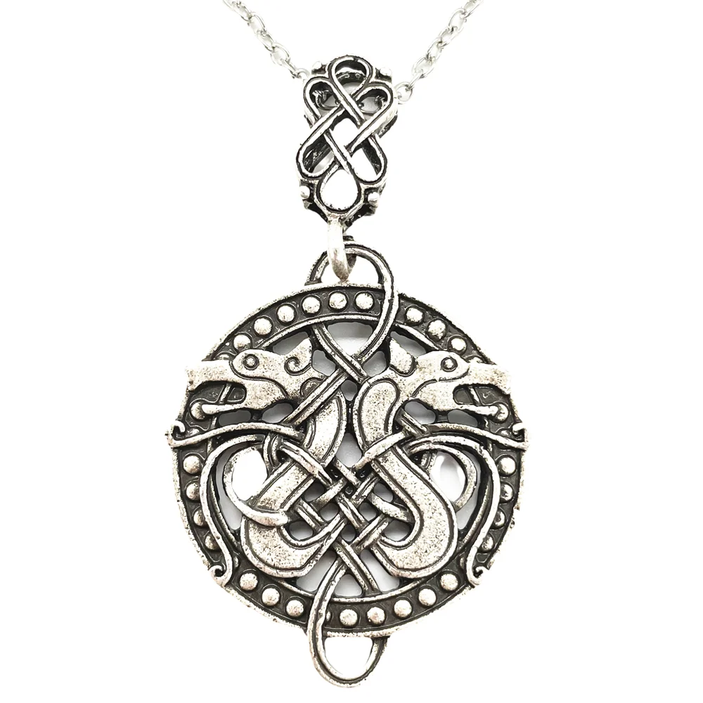

Nostalgia Viking Dragon Necklace Irish Knot Vintgae Amulet Jewelry Nordic Vikings Norse Talisman