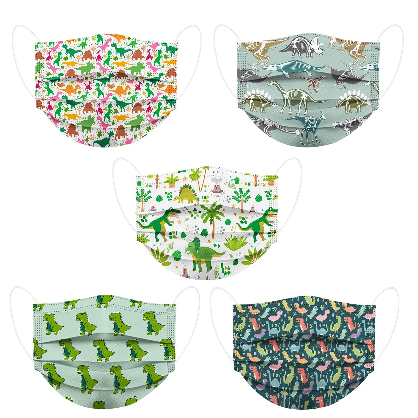 Child Kids Dinosaur Disposable Face masque 3Ply Ear Loop Protective маска 10PC mascarilla Monder Scarf Halloween Cosplay MasK - купить