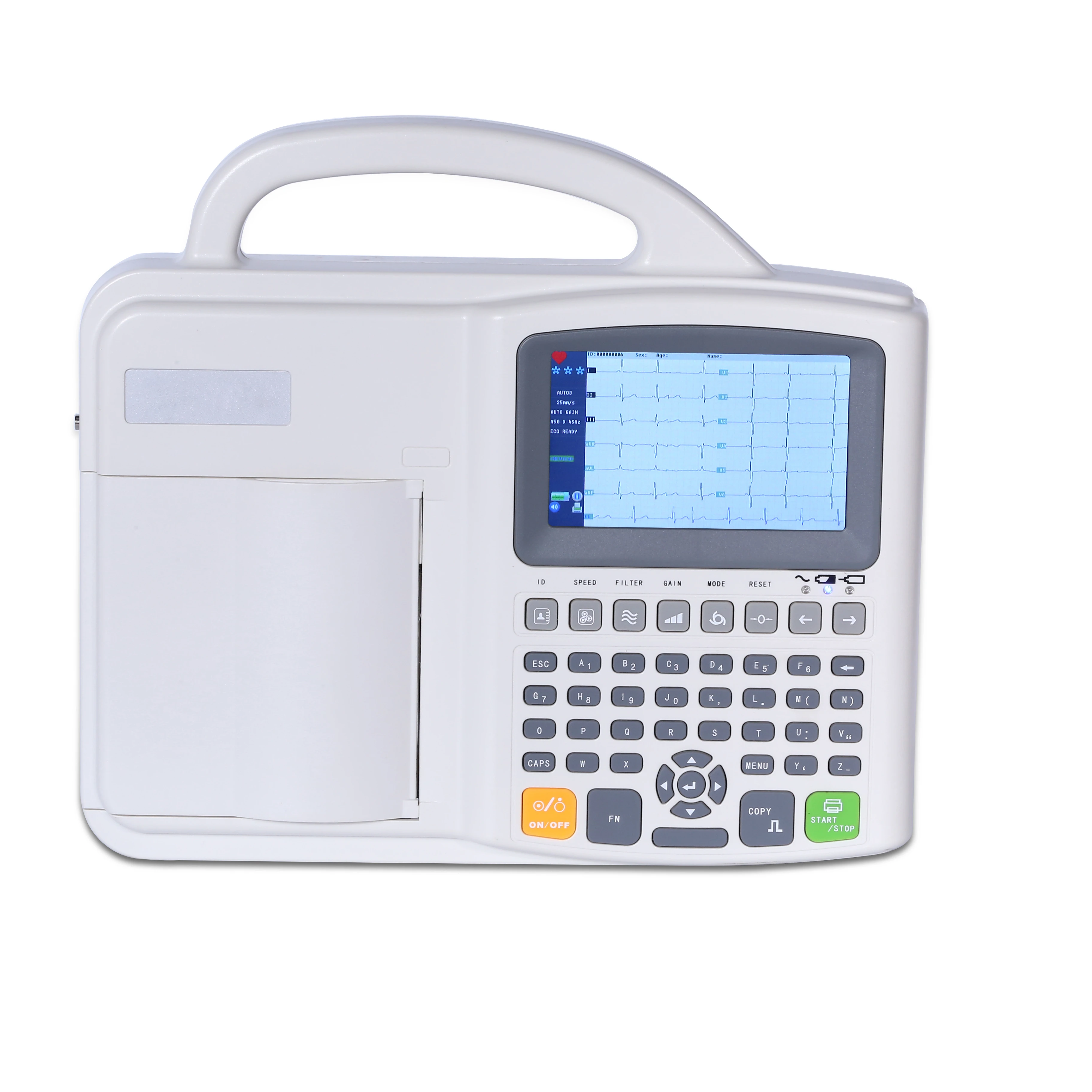 

portable handheld 12-Lead 3channel digital ECG Monitor Machine