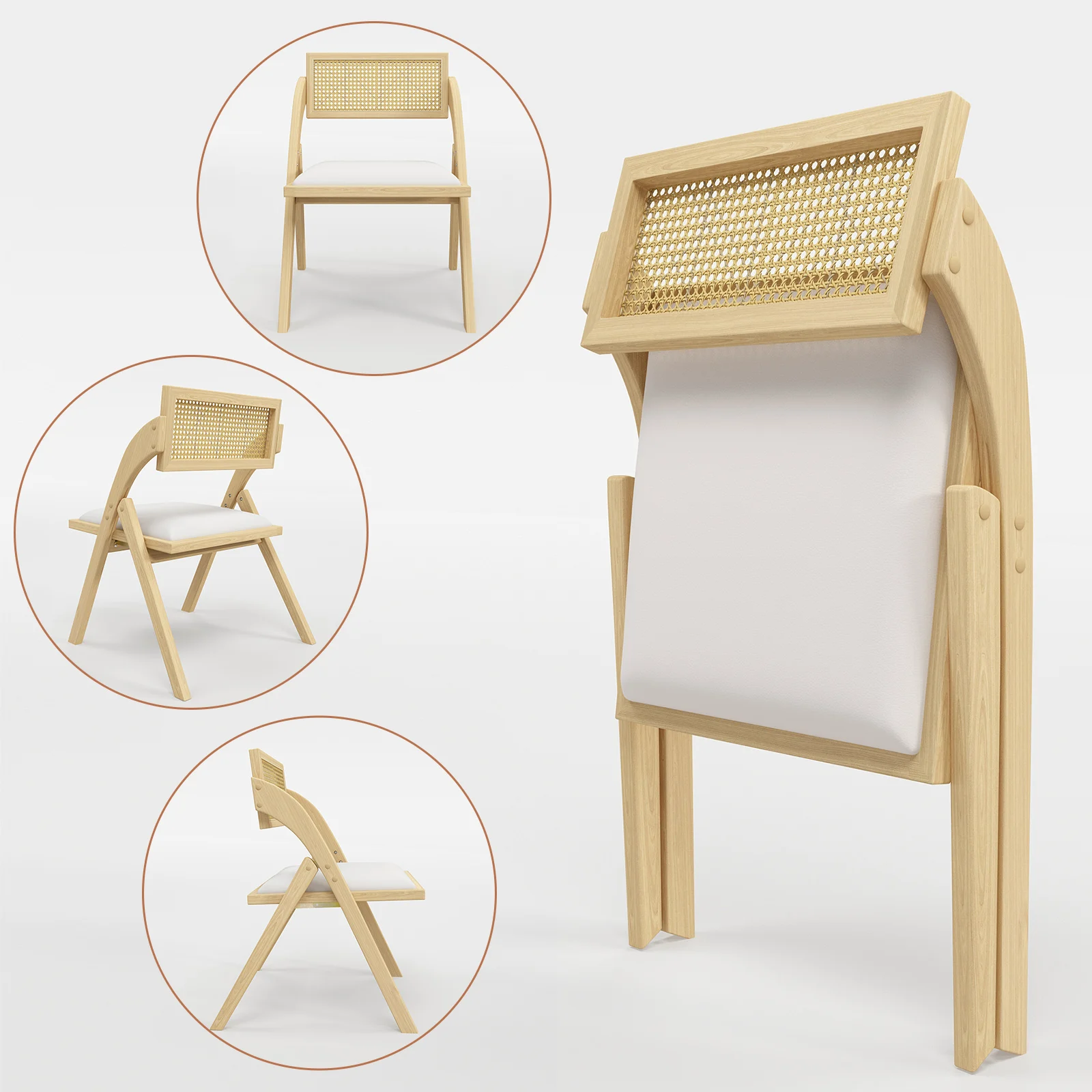 Набор складных обеденных стульев из 4 предметов деревянные складные обеденные