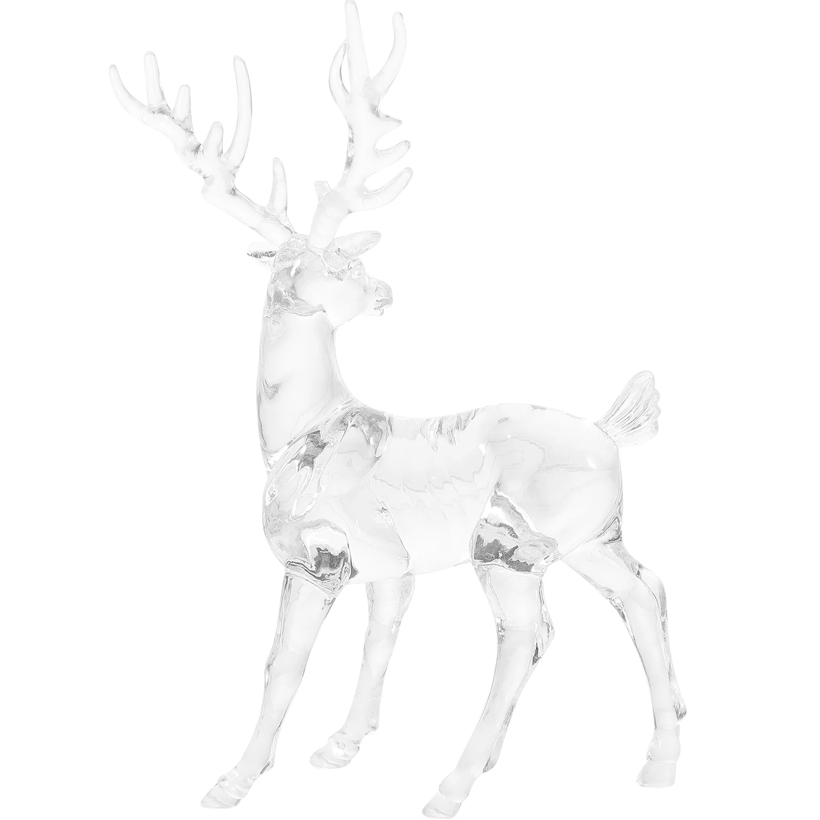 

2 Pcs Home Decor Baby Desktop Elk Adornment Xmas Photography Props Gift Figurines Decors Acrylic Statues Clear Ornament Office