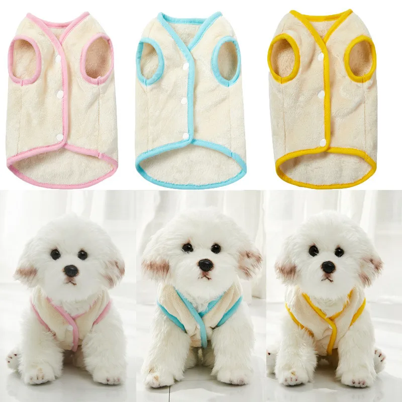 

Осенне-зимняя одежда для собак, милая мягкая фланелевая жилетка для маленьких и средних собак, пальто для чихуахуа, куртка, одежда для домаш...