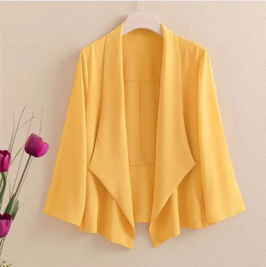 

Beardon 2023 Women's New Spring/Summer Chiffon Coat Sunscreen Clothing Summer Thin Outer Pair with Sling Dress Small Suit Shawl