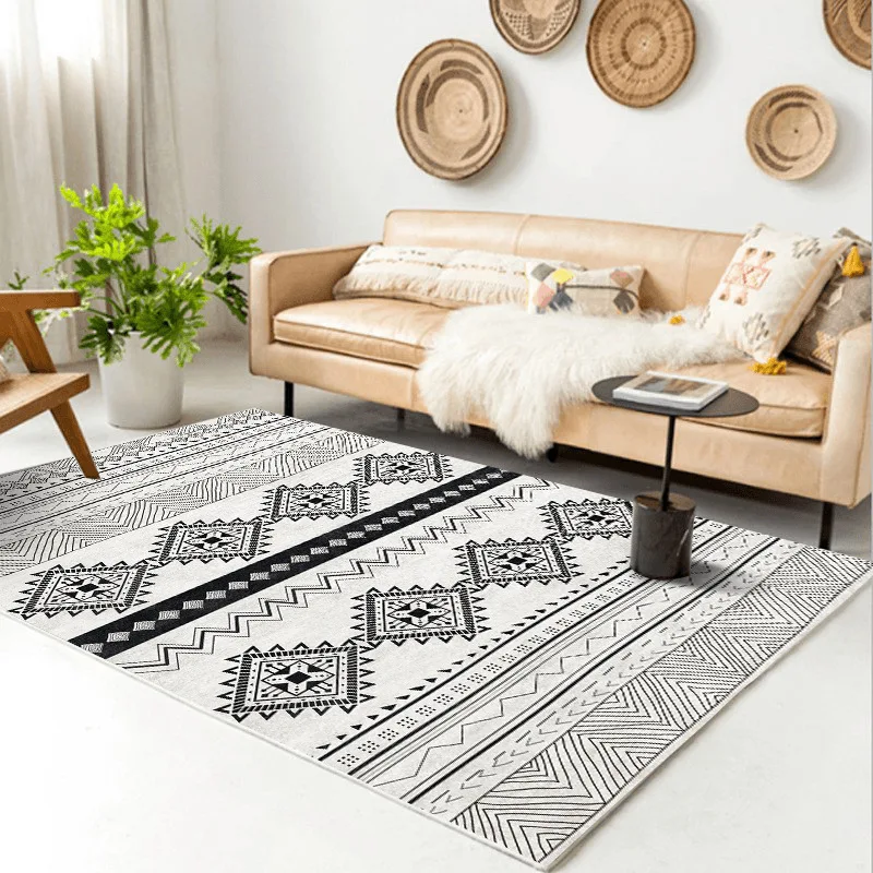 

Living Room Carpet Geometry Non-slip Large Rug Simple Nordic Abstract Carpets for Bedroom Bedside Rug Soft Door Mat Home Decor