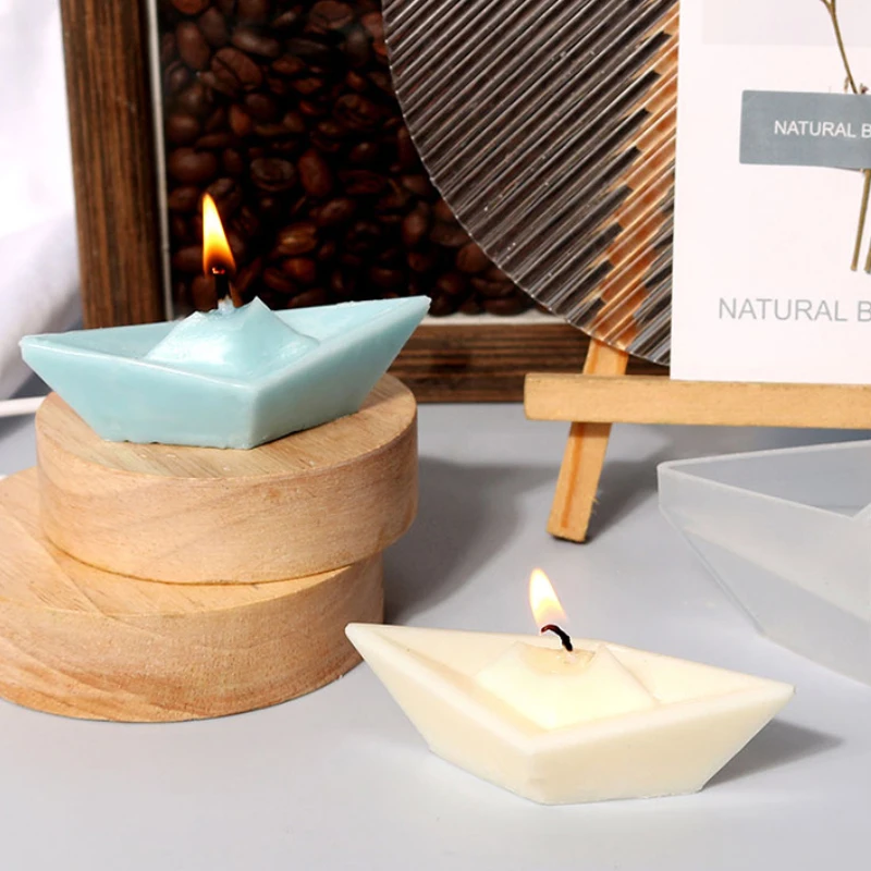 

Paper Boat Silicone Candle Mold DIY Geometry Candle Making Supplies Chocolate Fondant Soap Resin Mold Gifts Craft Home Decorate