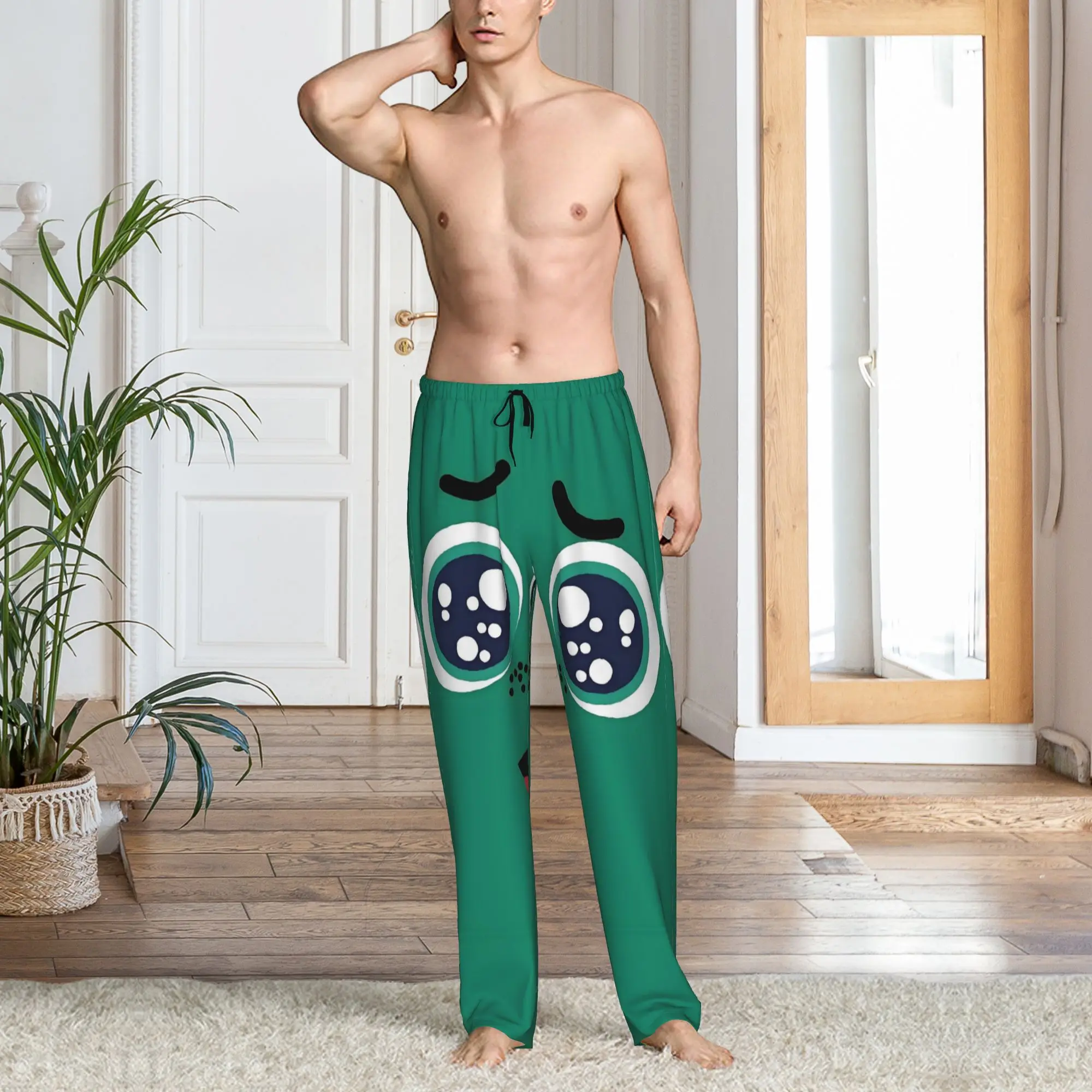 Мужские пижамные штаны Custom I-Insides Cartoon Out с эластичным поясом, принтом Envy Face и карманами для сна и отдыха (art.: 3920db3bf0219) - 3920db3bf0219