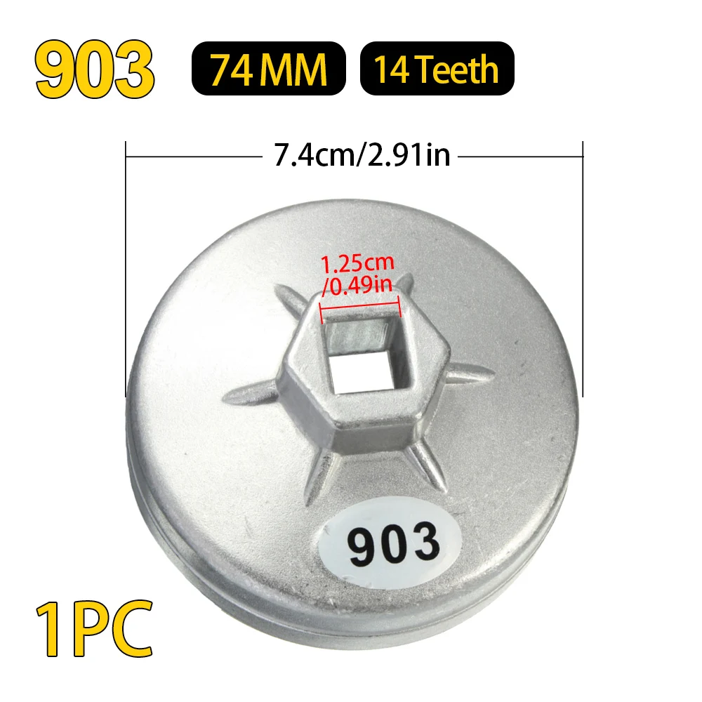 1 шт. автомобильная флейта алюминиевый ключ для масляного фильтра головка 74 мм 903