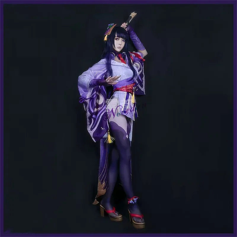 Игра Raiden Shogun Косплей Костюм Baal Сексуальный Банни Горничная Наряд Boss Парик Платье