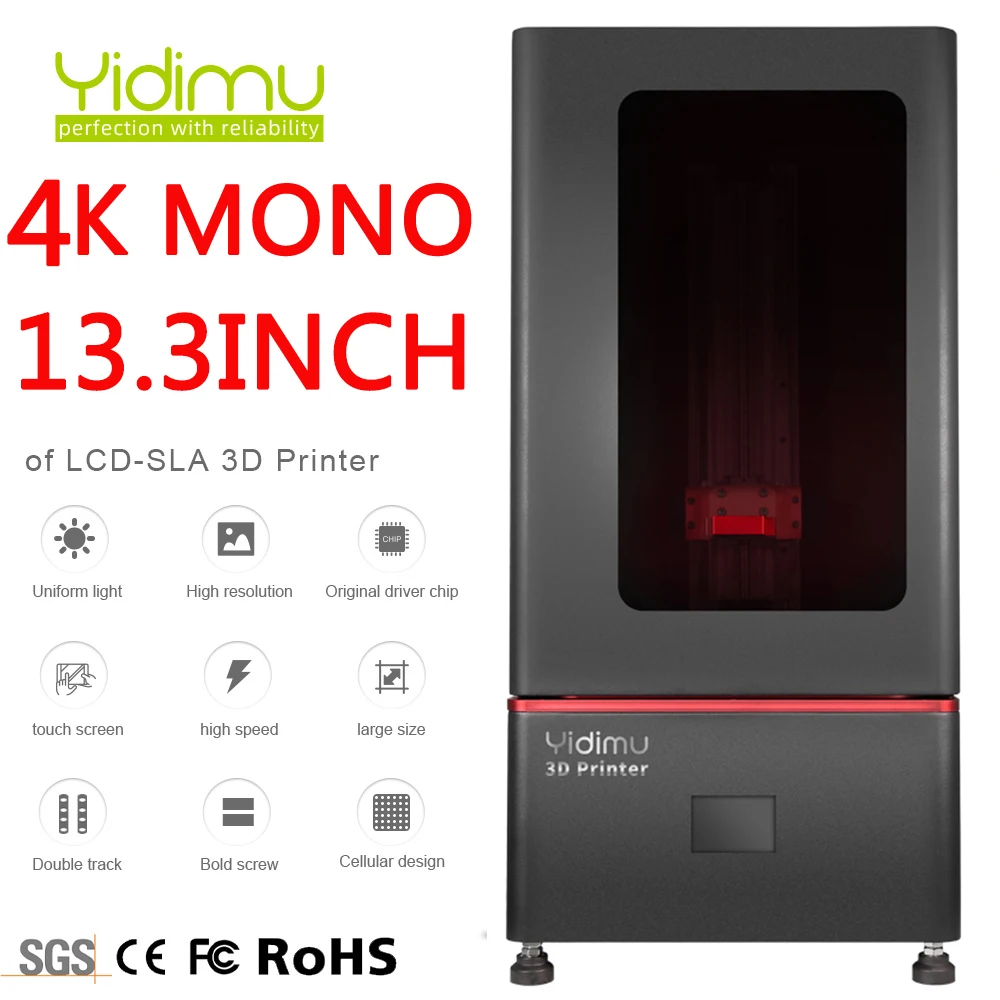 YIDIMU SLA/LCD/DLP 13,3 дюймовый 4K моно большой 3D принтер с УФ светильник светоотверждением лазерная 3D машина Смола Drucker