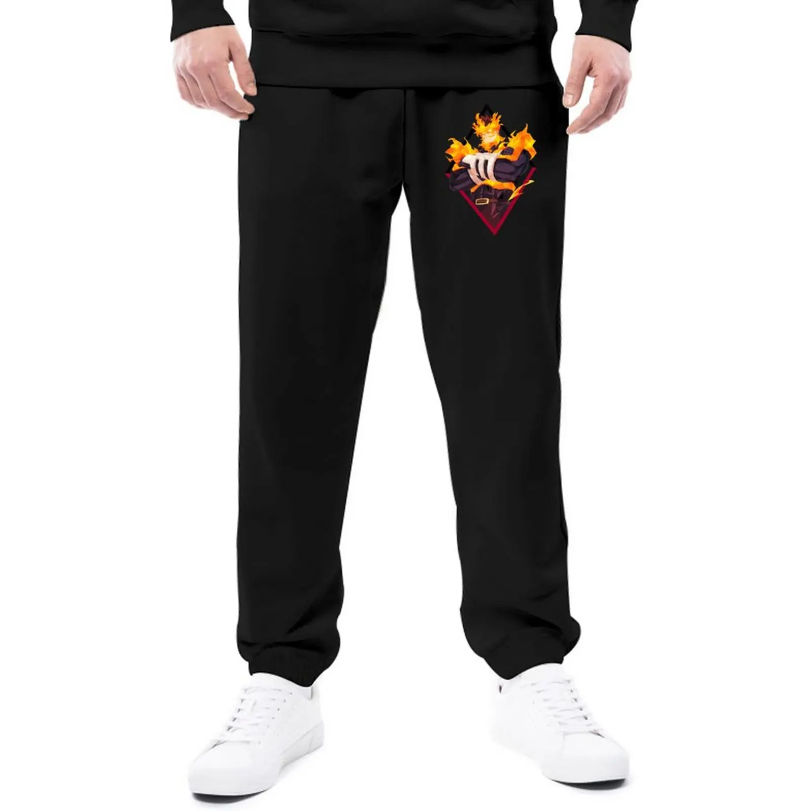 

Крутой тренировочный костюм Enji Todoroki, осенние Элегантные повседневные штаны с принтом My Hero моя академия, брюки для бега