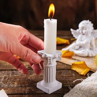 nordic style pillar candlestick resin angel column statue candle holder stand for home party wedding decor