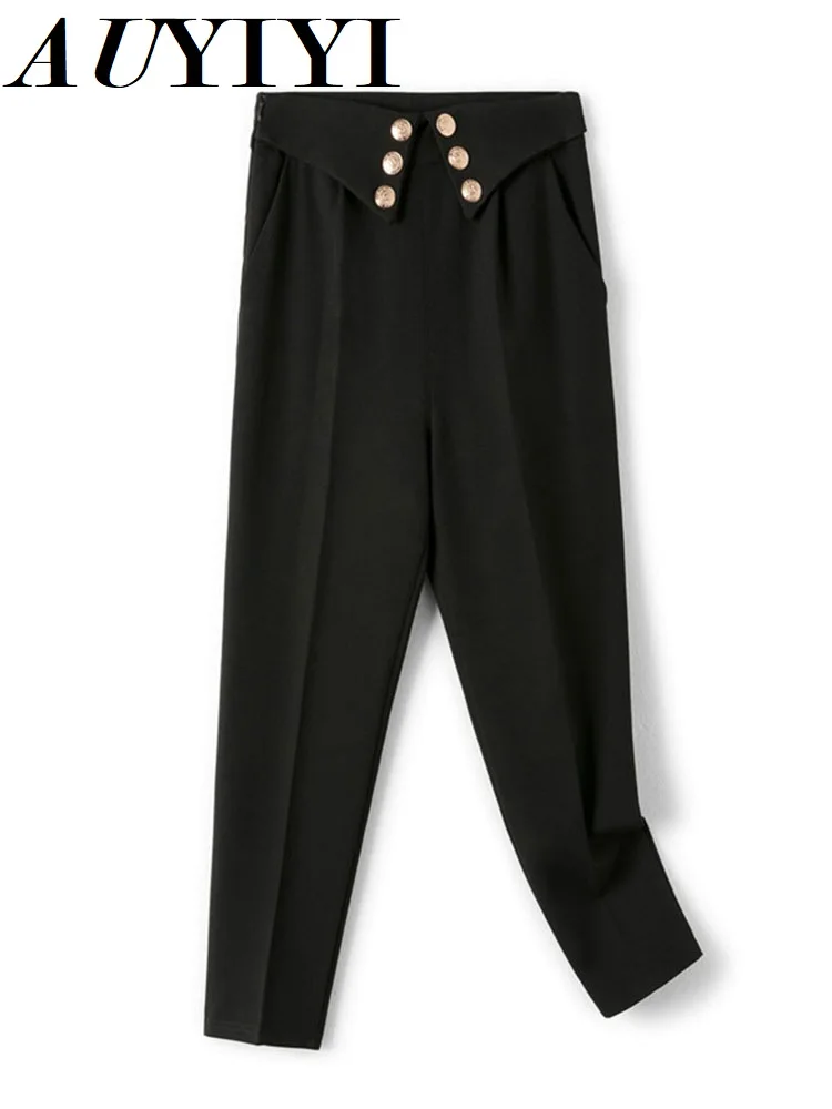 

2022 Spring And Autumn Fashion New Products Comfortable Elastic High Waist Casual Nine Points Small Feet Women's Suit Pants