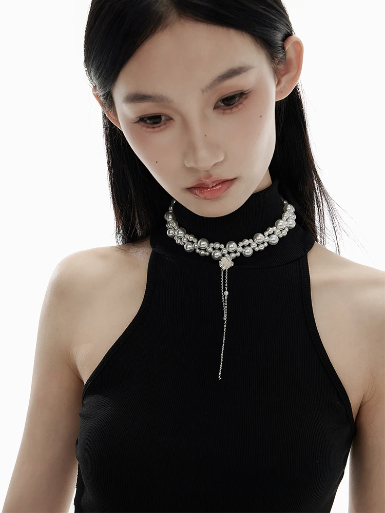 Тканое ожерелье с пузырьковым жемчугом без раствора оригинальный дизайн милое