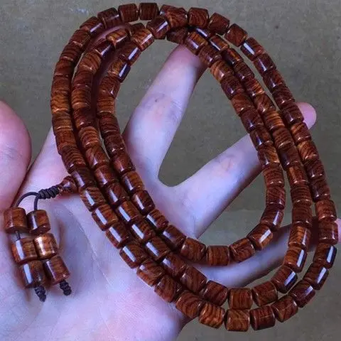 

SNQP Hainan Huanghua Pear, Purple Oil 8mm, 108 Barrel Beads, Tiger Skin, Old Hand String, Material, Handheld Buddha Bead