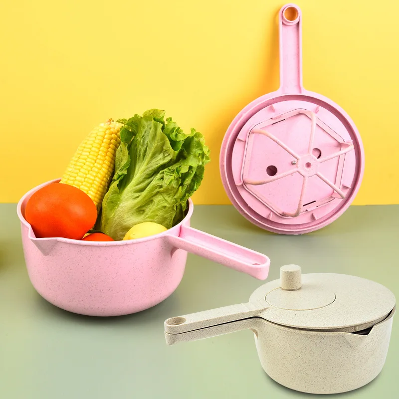 

Wheat Straw Vegetable Multifunctional Dehydrator, Handheld Salad Maker, Blender, Spin Dryer, Rice Washing Tool, Kitchen Use
