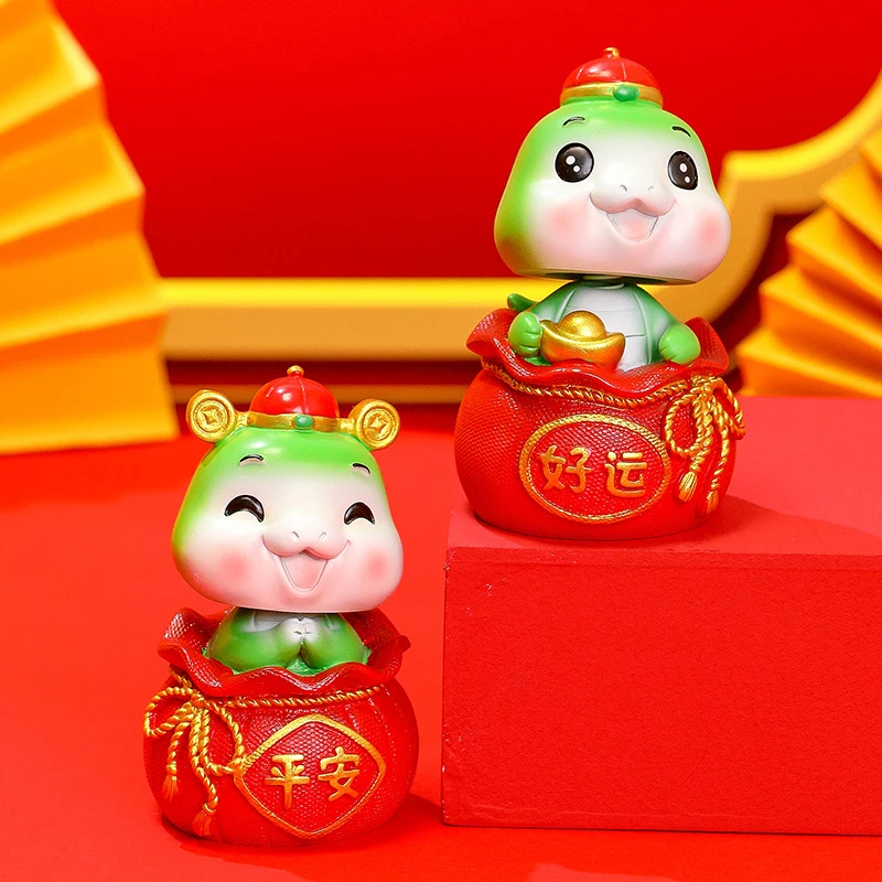 1 шт. милый креативный орнамент в виде змеи на 2025 год фигурка со знаком удачи