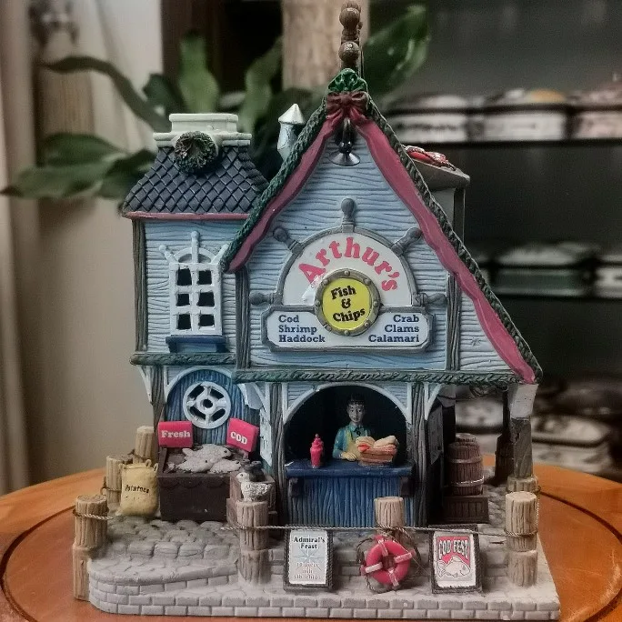 

Lemax креативная керамическая окрашенная Ночная лампа, миниатюрная версия Европейского здания, предметы интерьера, фотоподарок