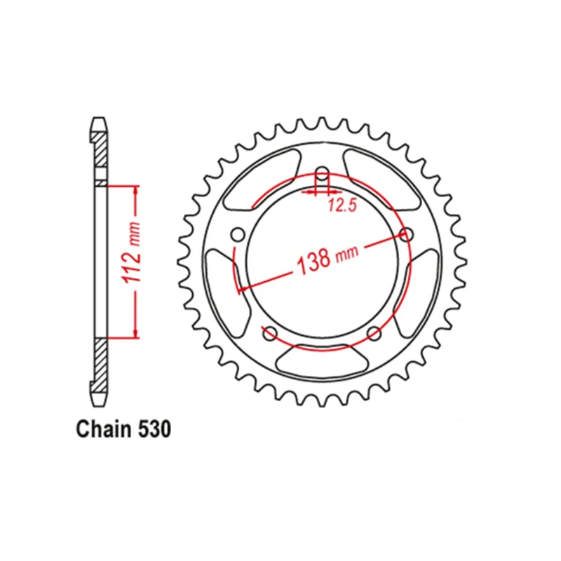 Задняя звездочка мотоцикла OZOEMPT 530-40T применяется для CB1100 A-E F RS-K (CB1100 NAK) RS 5Four (ABS) EX ABS
