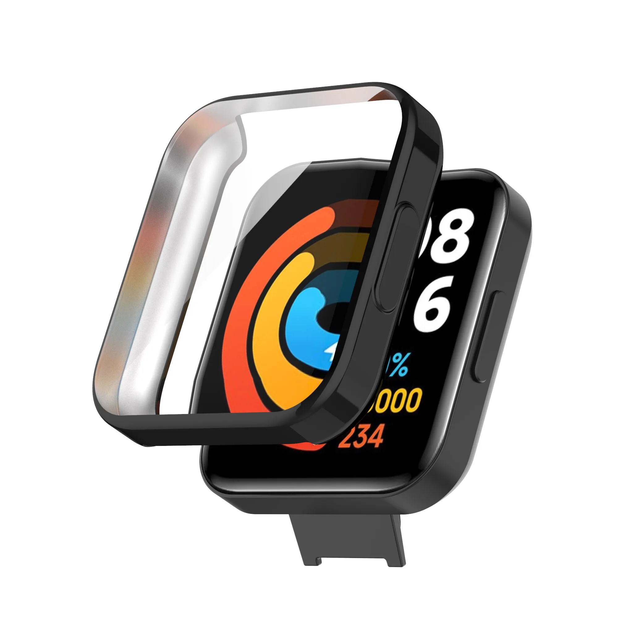 TPU Soft Shell Screen Glass Protector Case Edge Frame For Xiaomi Redmi Watch 2/Mi Lite Watch2 Protective Cover Accessories |
