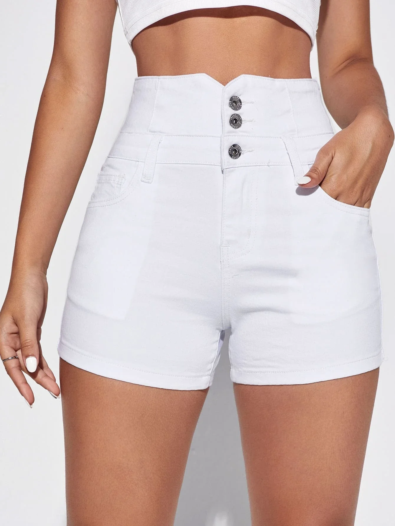 

Button Fly Denim Shorts