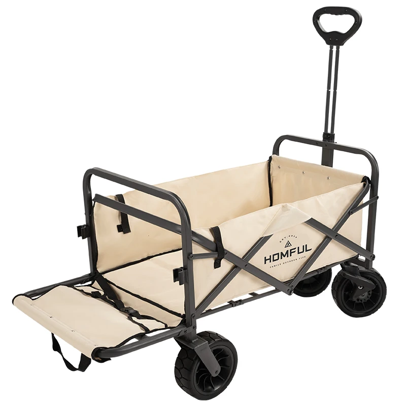 

HOMFUL new arrival outdoor camping foldable trolley durable four wheel storage