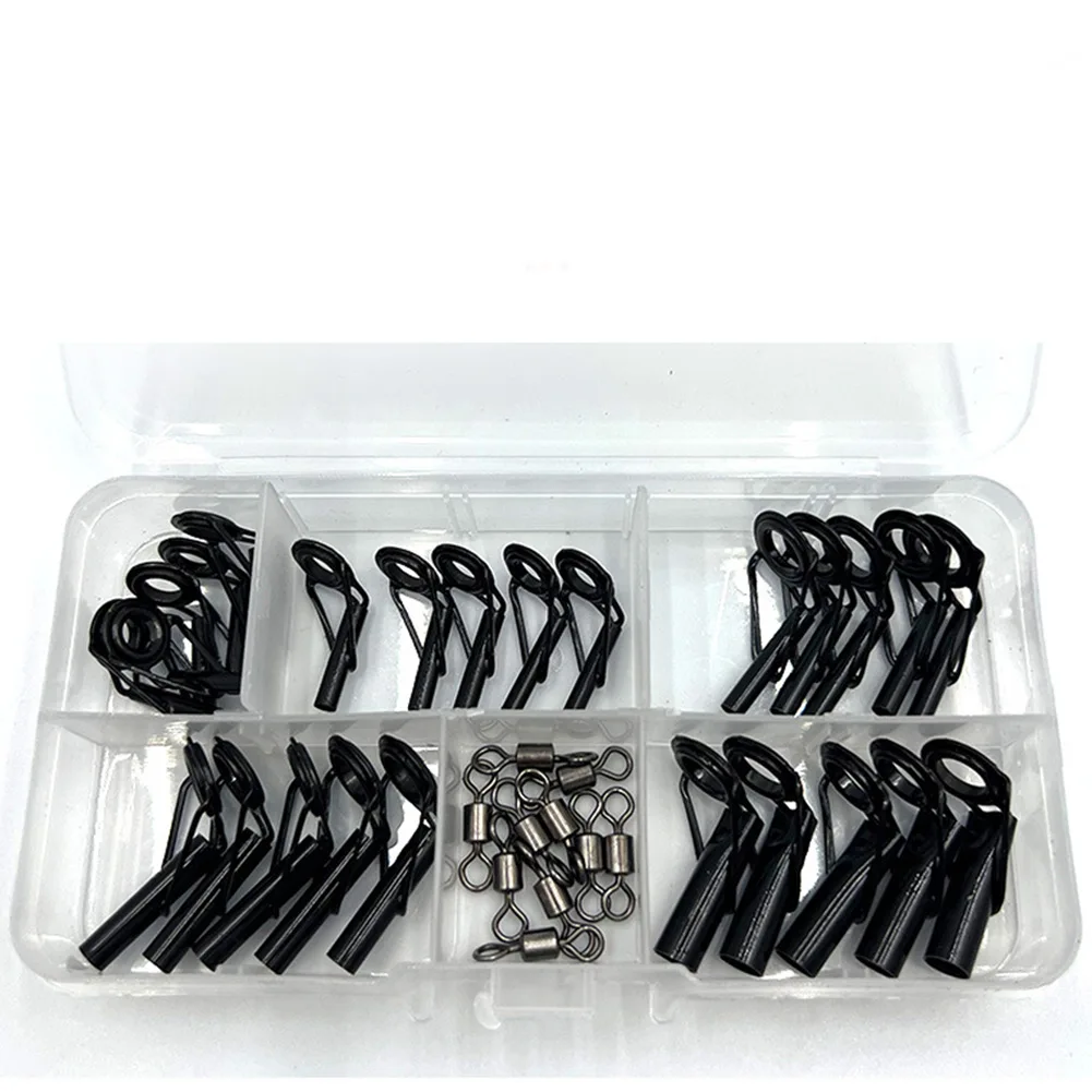 

35pcs/Box Lure Leading Eye Set Tip Guide Ring Sub-Leading Eye Set Sea Rod Wire Ring Not Easy To Tangle Smooth 2.4/2.8/3/4/5.5mm