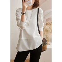 hoodie sweater bandage dress white bottoming shirt inner wear can be worn outside long sleeve new top for women spring