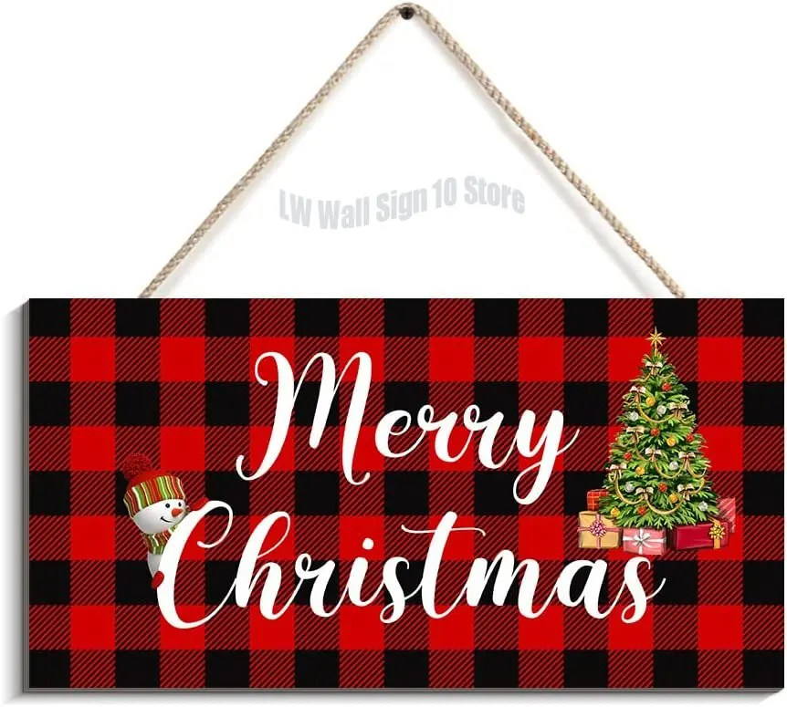 

Merry Christmas Sign For Front Door Christmas Decoration Hanging Sign For Christmas Tree Farmhouse Porch Christmas Decoration