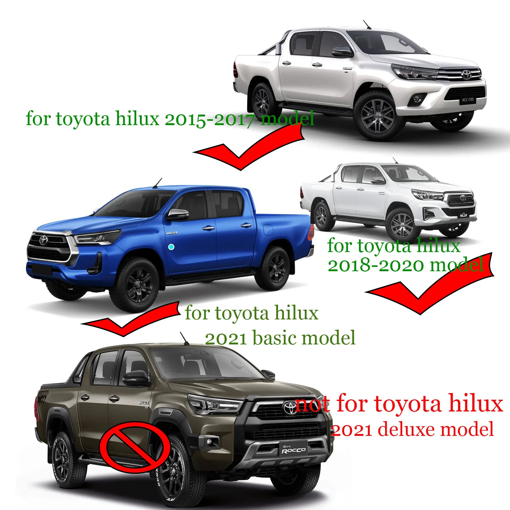 Колесная арка арок Брызговики для Toyota Hilux 2021 Revo Rocco 2016-2021 матовый черный 6 шт./компл.