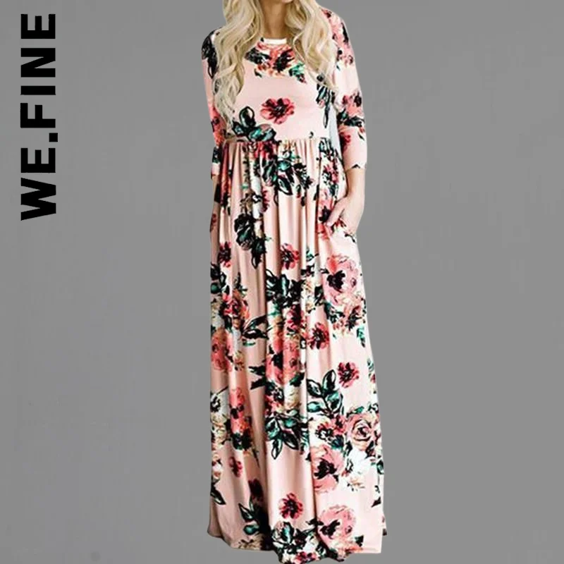 

Женское летнее платье в стиле бохо We.Fine, Пляжное платье с цветочным принтом розового цвета, Женский вечерний длинный сарафан, 2023