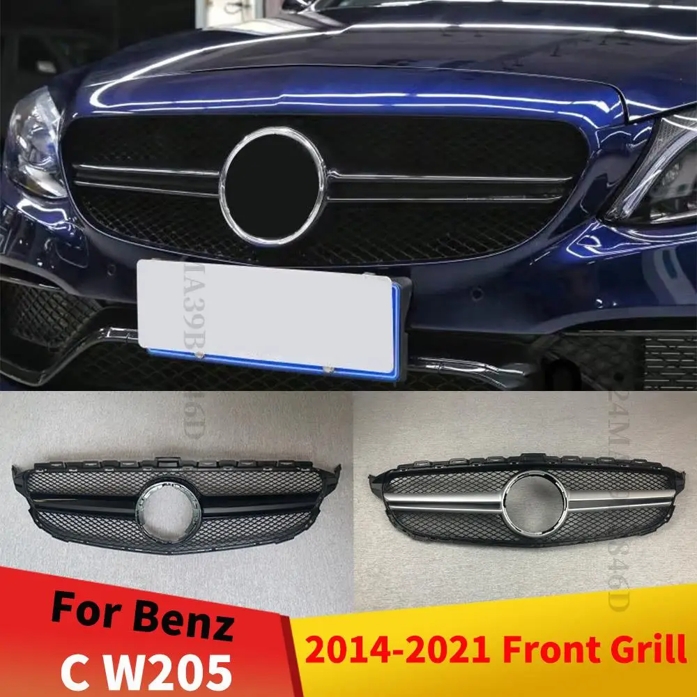 

Tuning Front Inlet Grille Grill Upper Trim For Mercedes W205 C205 S205 Benz C C180 C250 C300 C200 C260 C43 2014-2021 AMG Style