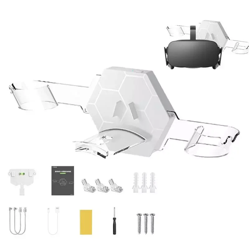 

Новая портативная настенная Подставка для хранения VR, адаптер для зарядного устройства, док-станция, аксессуары VR со светодиодным цветным д...