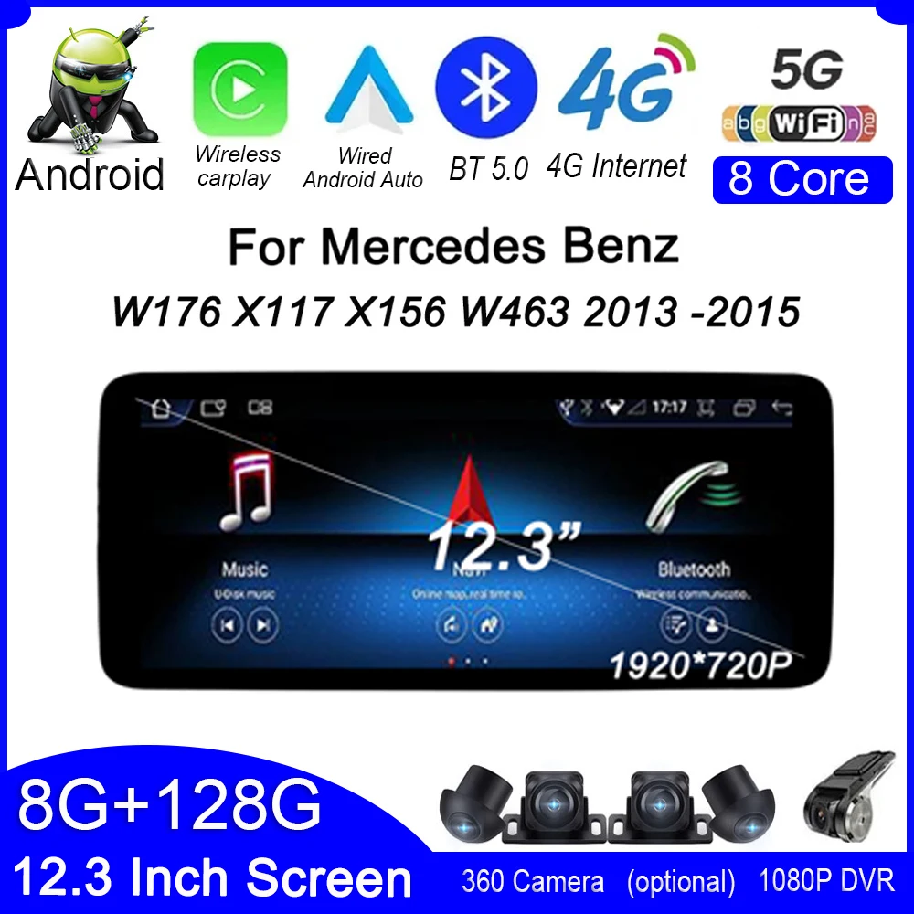 12 3 &quotAndroid 14 для Mercedes Benz W176 X117 X156 W463 2013-2015 NTG 4 5 Система Автомобильный Радио Стерео GPS