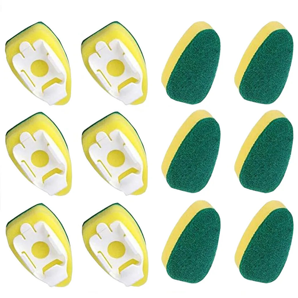

Dishwashing For Replacement Kitchen Stick Cleaning Head 12 Piece Sponge Brush Kitchen Gardget