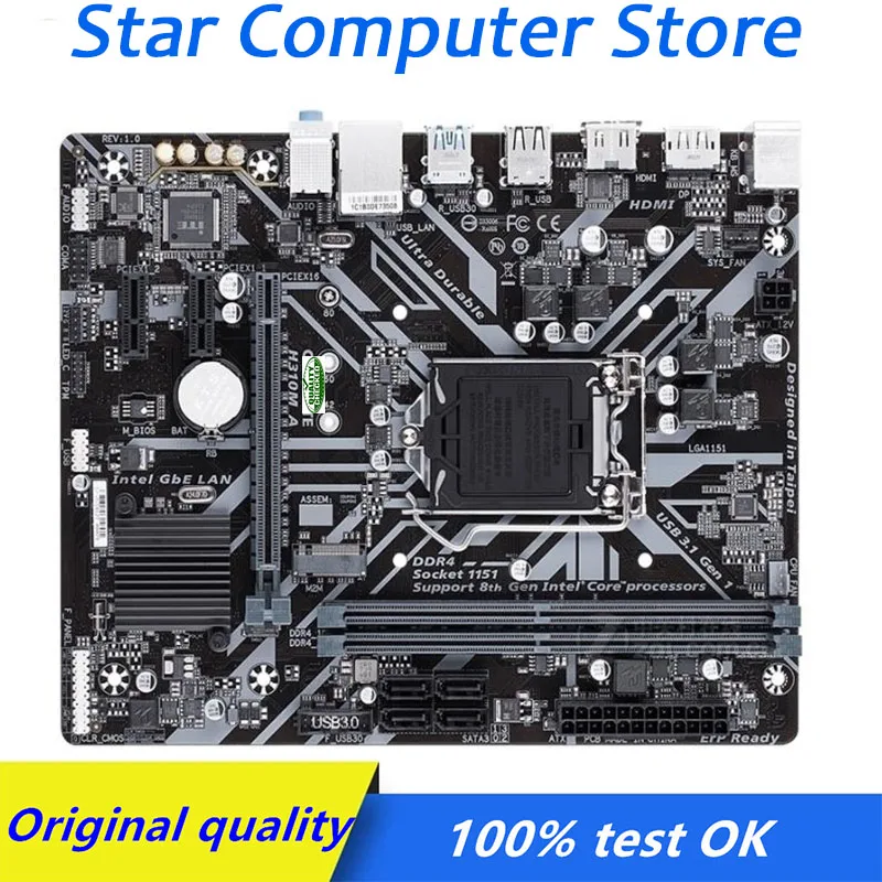 

H310 для Gigabyte H310M A LGA 1151 материнская плата DDR4 компьютер USB3.0 SATA3 настольная материнская плата Б/у