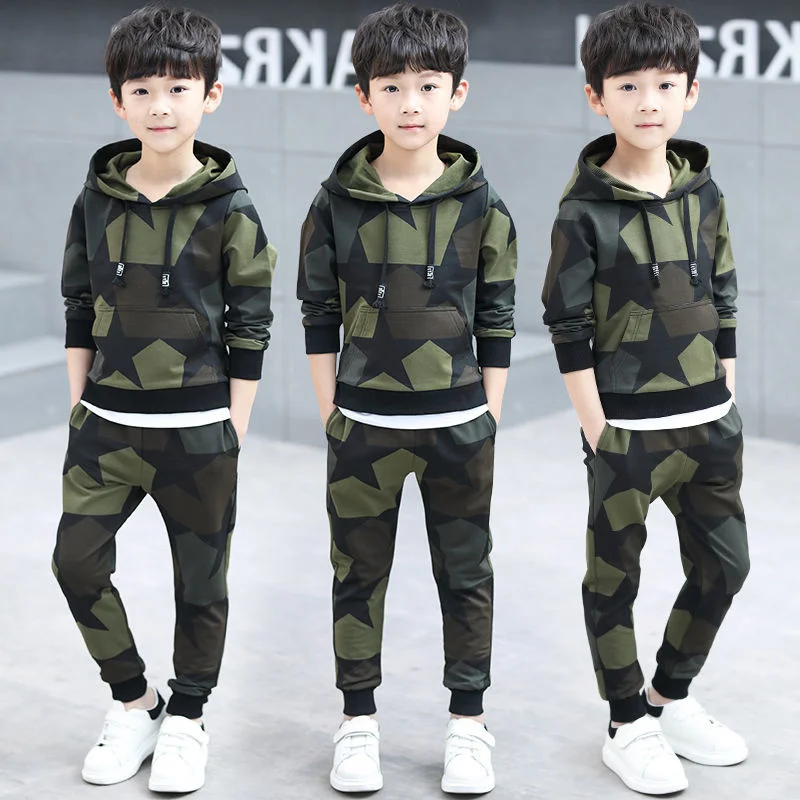 

Teen Boys Clothes Set Kids Tracksuit Camouflage Costume Hoodies Tops Pants Children Clothing Outfits 4 6 8 9 10 12 14 Years