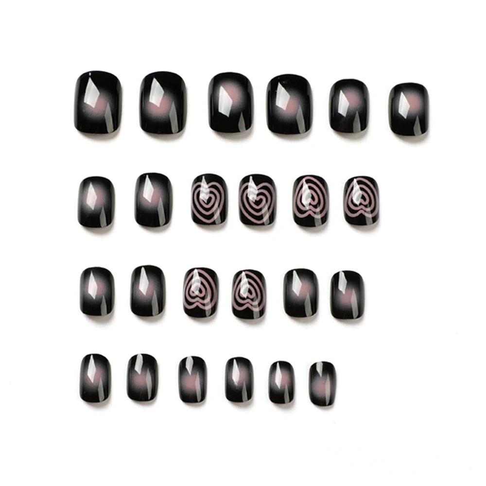 

Искусственные ногти короткой длины с ярким и глянцевым покрытием для молодых милых крутых девушек