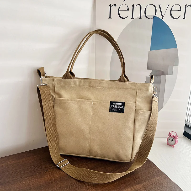 

Canvas Shoulder Crossbody Bags for Women 2023 Large Female Shopper Student Handbags Cloth Ladies Tote Bookbag Sac A Mains Femme