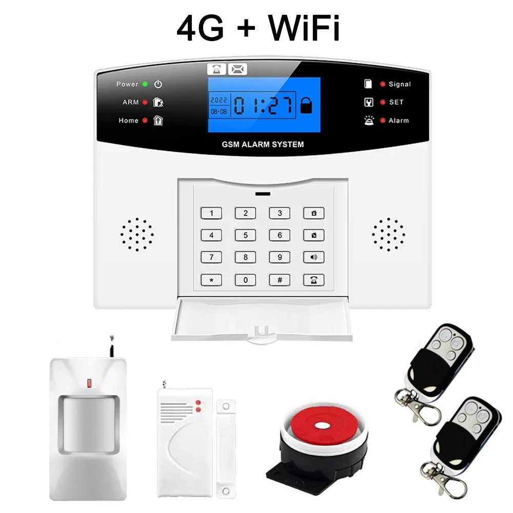 

Сигнализация домашняя беспроводная с ЖК-дисплеем, gsm, Wi-Fi